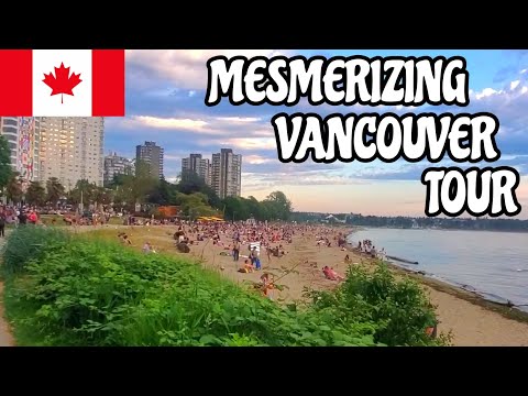 10 Mins Walking Tour in Vancouver at Sunset | Mind Blowing Beach Tour in Vancouver
