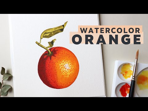 How to paint an Orange in watercolor -Food Illustration