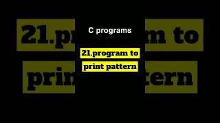 Pattern program in c#c #cshorts #cprogram #cprogramming #pattern #patternprograms