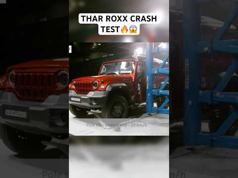 New Mahendra Thar ROXX Crash test 🔥😱#newcar #ytshorts #automobile #trendingshort #viral