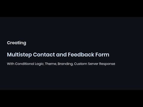 How to create multistep feedback contact form with conditional logic in Aliveforms