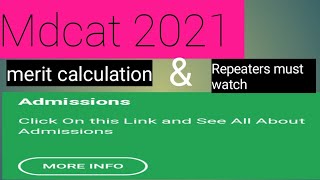 Mdcat 2021 latest Calculation|closing merit 2021
