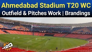 Wow🔴 Ahmedabad Stadium Lush Outfield T20 World Cup 2026 | Brandings & Pitches Work Update