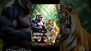 :🔥Monkey vs  Tiger | Jungle Power Showdown 🐒🐅#short #shorts #ytshot#ytshorts #ytviral