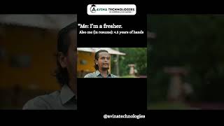 Fresher #fakeexperience #fresherstruggles #softwareengineerlife #reelcomedy #sapcourse #students