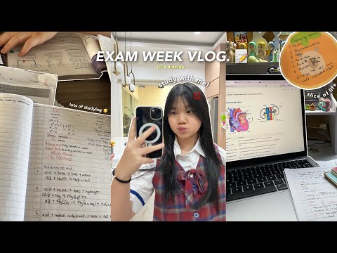 EXAM WEEK 📝: study with me, slice of life, student life, lots of studying | VLOG.
