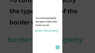 CSS Border Style Part 1 #programming  #shorts