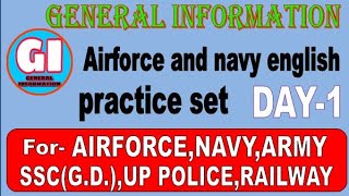 Airforce X and Y group Navy AA SSR English practice set-1 English 15 questions practice set for navy