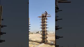 "Column Shuttering in Action 🔨 | Real Site Work"📌 #ConstructionWork #Shuttering #ColumnCasting
