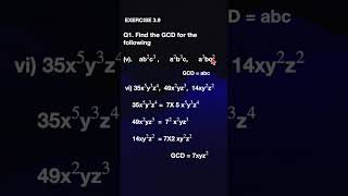Tamil Nadu 9th Std Math Solutions: Exercise 3.9 Q1(v)(vi) Algebra - GCD of Polynomials