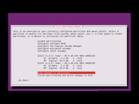 How to install Linux Ubuntu server 16.04 with software RAID 0