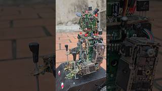Test 04 - I built a robot model from old circuit boards | It can drive itself