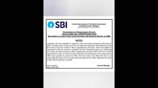 SBI Exam update | Notice For Regarding SBI PO | Selected Candidates