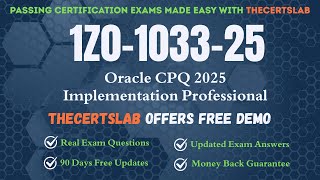 1Z0-1033-25 PDF Questions | Oracle CPQ 2025 Implementation Professional Exam