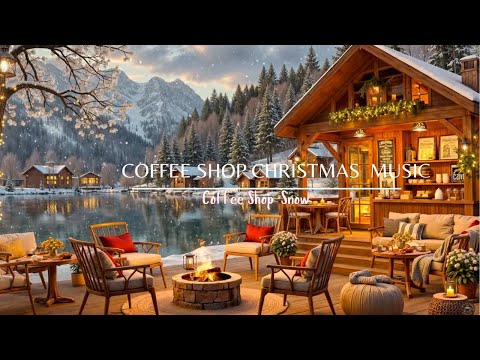 Cozy Christmas Cabin Ambience 🎄 Snow Falling & Relaxing Jazz Music | Holiday Instrumental Music