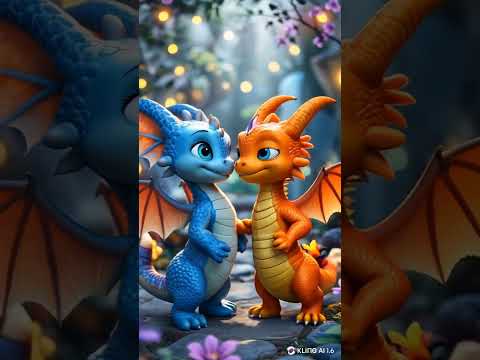 The 2 baby dragons🐉 fell in Love 😘 and and express their feelings | #ytshorts #dragonstory #cartoon