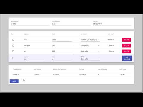 React Budgeter (~2019)