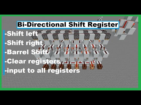 Bi-directional shift register tutorial - Minecraft Java/Bedrock