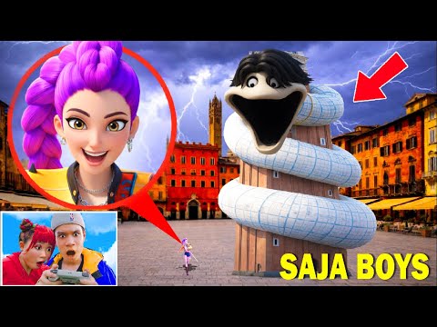 CAUGHT on DRONE: SAJA BOYS TURNED into the HUNGRY WORM in Real Life!! 😱 HUNTRIX MISSION