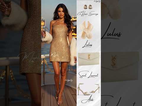 Holiday outfit 🎄✨strapless golden mini dress #shorts #shortsvideo