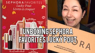 Unboxing @Sephora Favorites Lucky Pout 🎁🩷 #unboxing #makeup #sephora #fyp #trending #viral #xybca 