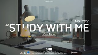 1-HOUR STUDY WITH ME  No Break | Calm Piano 🎹| My cozy new home on a drizzly day! 🏚
