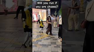 This robot likes to chase women 🤖😅 !!! #robot #humanoidrobot #robots #realrobot #shorts
