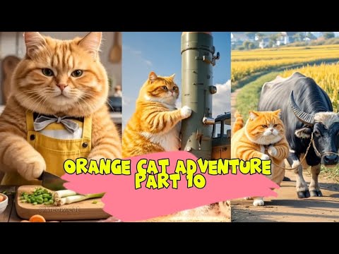 Orange cat adventure part 10 #cutecat #FunnyCat #CuteOrangeCat #orangecatcooking #Ai #catai #aiart