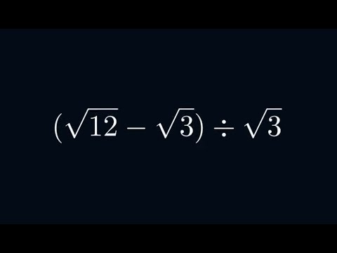 Solve This: (√12-√3):√3, (√14-√7):√7 ? | manim math python