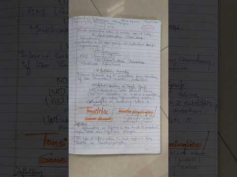 Tonsilitis/Sore throat/Handmade notes #medicos #childhealthnursing #respiratorydisorder #bscnursing