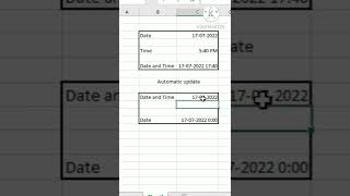 #shortcut for automatic update of date and time in excel. #date #time    #shortcut #exceltutorial