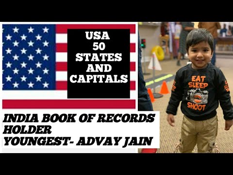 USA 50 States capitals - India Book of Records- Youngest record