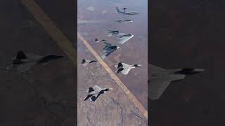 F-22 Raptors and B-2 Spirits: Stunning AWACS Operation in Action