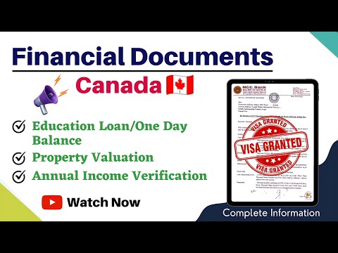 Financial Document for Canada Study Visa | Education Loan | Property Valuation | Income Verification