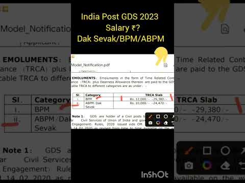 India Post GDS Salary ₹😱 Dak Sevak/ BPM ABPM #gdsvacancy2023#shorts