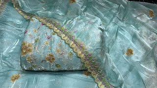 Elegant Multiwork Korean Silk Turkish Cutdana Dress | Perfect Wedding & Party Wear | COD Available