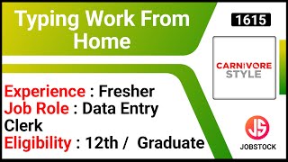 Typing Work From Home | Data Entry Clerk Jobs | Carnivore Style Jobs | Full Time Jobs