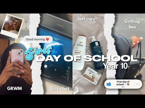Get Ready With Me 🫧For The FIRST DAY OF SCHOOL🏫 | chit-chat, music, ootd…⬇️ #viral #grwm 