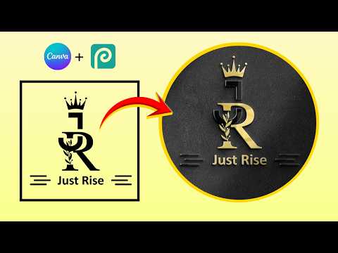 Create Realistic 3D Monogram Logo Design in Canva Photopea Tutorial | Canva Logo Design Tutorial