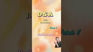 DSA in JavaScript - palindrome | DSA in Hindi | #shorts