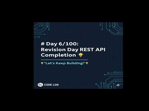 100 Days Coding Challenge – Day 6 | Small Wins, Big Growth! Day 6 | Spring Boot REST API + JDBC