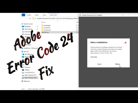 Administrator privilege needed to proceed with the install | adobe premiere pro error code 24