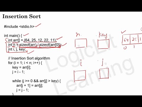 Insertion Sort in C | DSA Program Explained with Step-by-Step Code & Logic