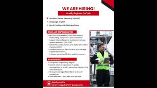 We’re #Hiring || Position: Quality Engineer (m/f/d)