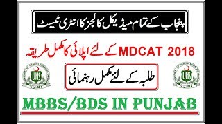 Complete Guide to Apply for MDCAT 2018 !! UHS Entry Test for MBBS/BDS