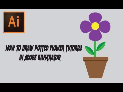 How to Draw Potted Flower Tutorial in Adobe Illustrator #PottedFlower #Flower # Adobe #grafixtube