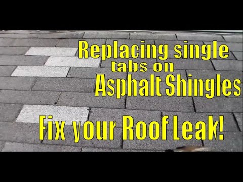 How to Fix Leaking Roof in Asphalt Shingles - Replacing Single Tabs