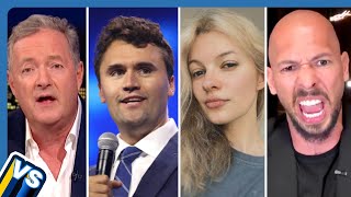 "BRAZEN Misogynist!" Piers Morgan vs Andrew Tate on Charlie Kirk, Train Murder & Trafficking Case