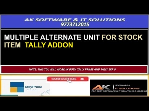 MULTIPLE ALTERNATE UNIT FOR STOCK ITEM TALLY ADDON