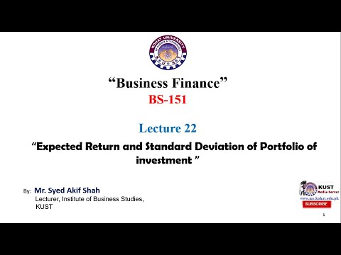 Expected return and standard deviation of portfolio